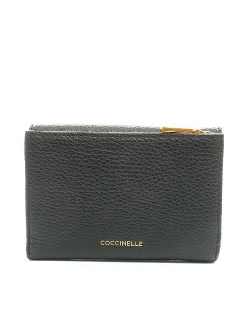 BLOSSOM Mittelgro&szlig;e Geldb&ouml;rse aus genarbtem Leder Schwarz - Brieftaschen Damen