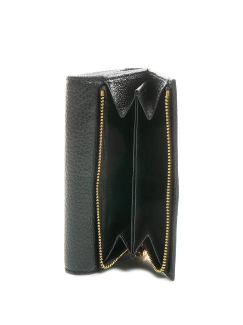 BLOSSOM Mittelgro&szlig;e Geldb&ouml;rse aus genarbtem Leder Schwarz - Brieftaschen Damen