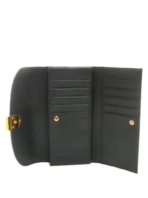 BLOSSOM Gro&szlig;e Geldb&ouml;rse aus strukturiertem Leder Schwarz - Brieftaschen Damen
