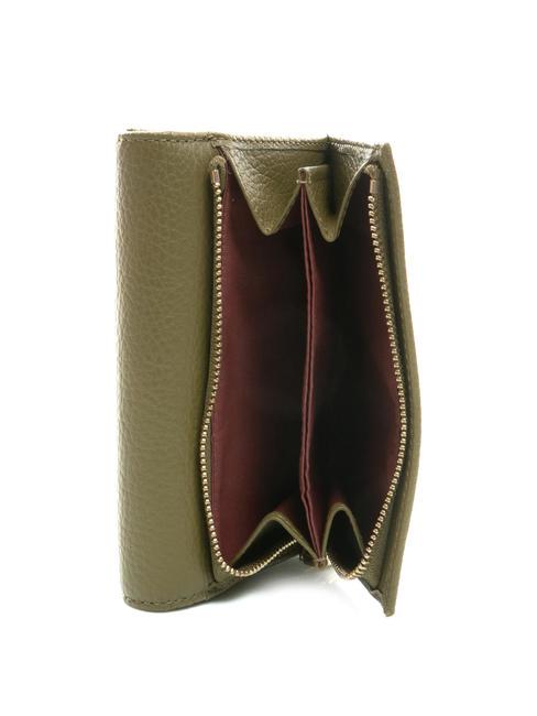 DORA Kleine Geldb&ouml;rse aus strukturiertem Leder Loden - Brieftaschen Damen