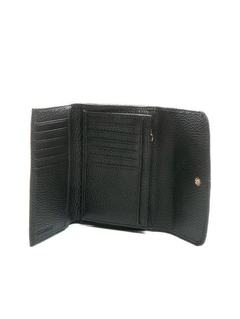 DORA Kleine Geldb&ouml;rse aus strukturiertem Leder Schwarz - Brieftaschen Damen