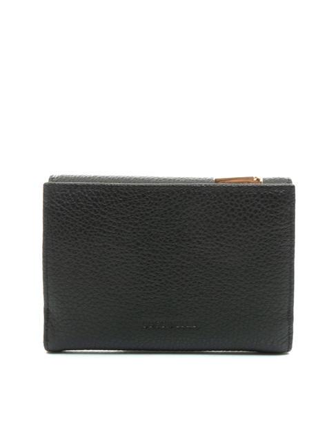 DORA Kleine Geldb&ouml;rse aus strukturiertem Leder Schwarz - Brieftaschen Damen