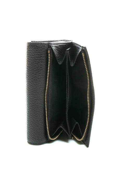 DORA Kleine Geldb&ouml;rse aus strukturiertem Leder Schwarz - Brieftaschen Damen