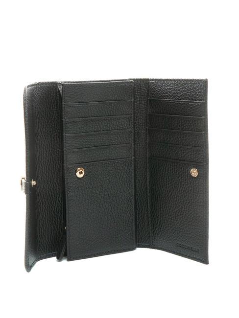 DORA Mittelgro&szlig;e Geldb&ouml;rse aus genarbtem Leder Schwarz - Brieftaschen Damen