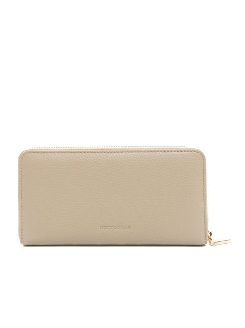 DORA Gro&szlig;e Lederbrieftasche mit umlaufendem Rei&szlig;verschluss Puderrosa - Brieftaschen Damen