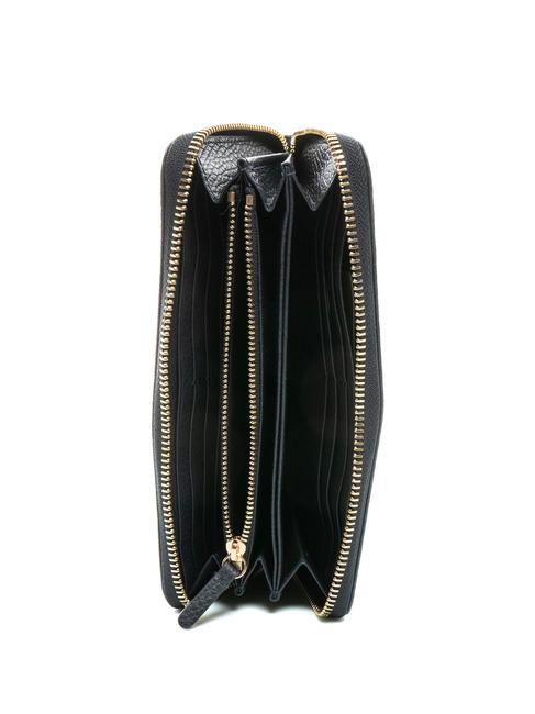 DORA Gro&szlig;e Lederbrieftasche mit umlaufendem Rei&szlig;verschluss DUNKELBLAU - Brieftaschen Damen