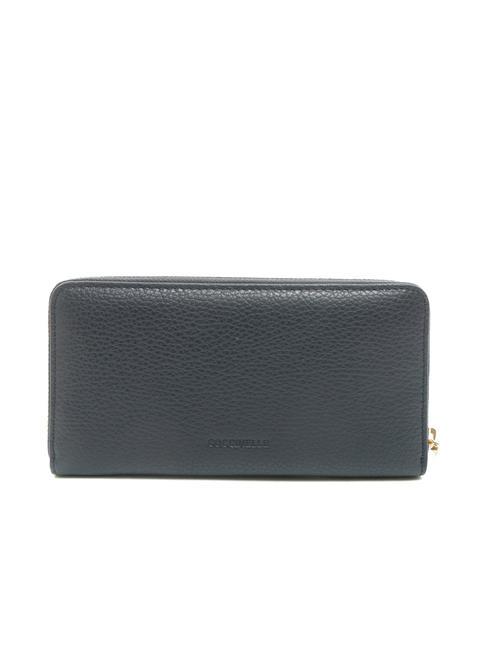 DORA Gro&szlig;e Lederbrieftasche mit umlaufendem Rei&szlig;verschluss DUNKELBLAU - Brieftaschen Damen