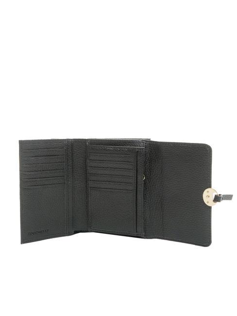 DOT Kleine Geldb&ouml;rse aus strukturiertem Leder Schwarz - Brieftaschen Damen