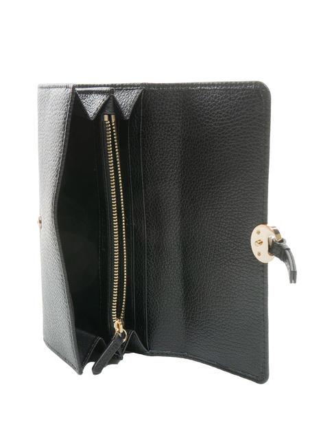 DOT Gro&szlig;e Geldb&ouml;rse aus strukturiertem Leder Schwarz - Brieftaschen Damen