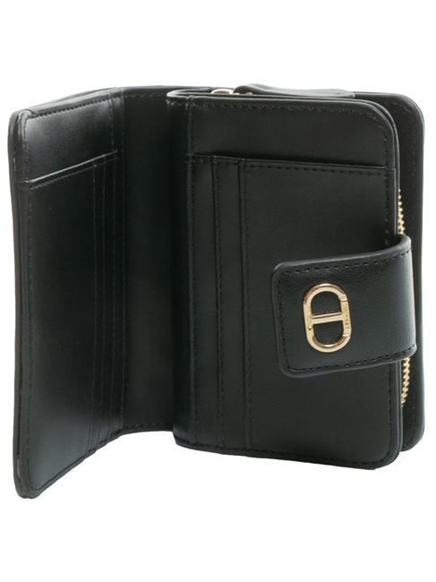 T OVAL Kleine Geldb&ouml;rse mit umlaufendem Rei&szlig;verschluss Schwarz - Brieftaschen Damen