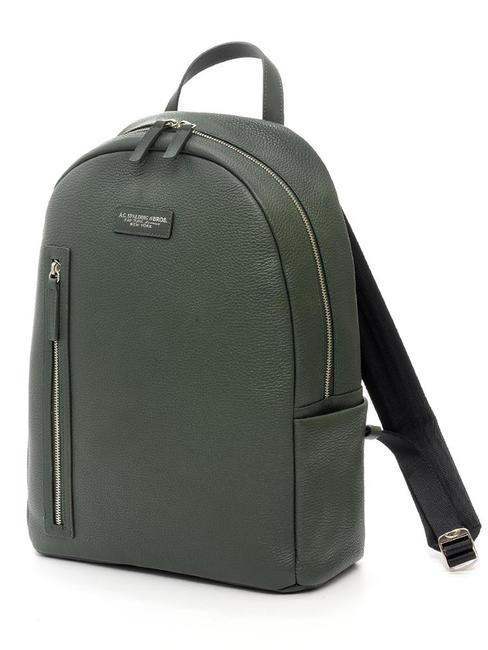 TOURIST 15-Zoll-PC-Rucksack aus Leder Waldgr&uuml;n - PC-Rucks&auml;cke