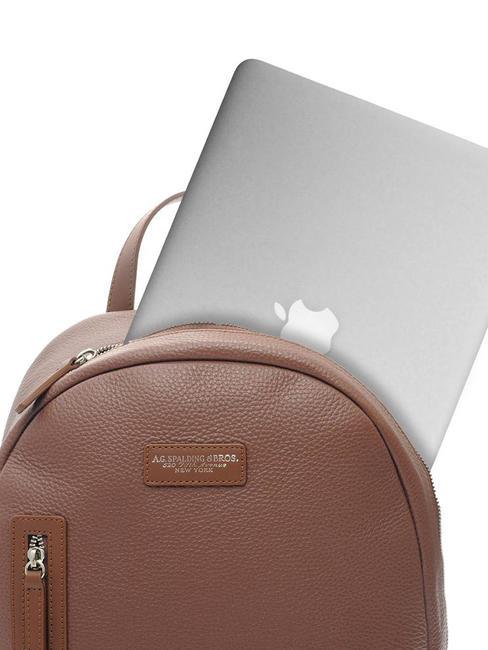 TOURIST 15-Zoll-PC-Rucksack aus Leder Braun - PC-Rucks&auml;cke
