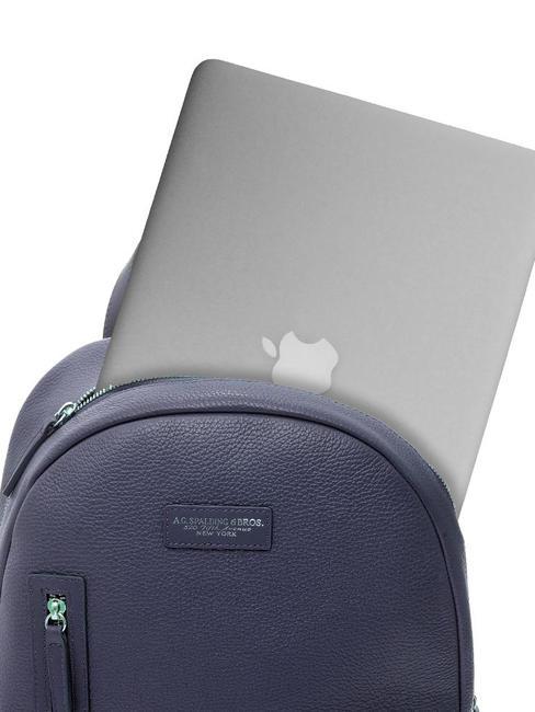 TOURIST 15-Zoll-PC-Rucksack aus Leder blau - PC-Rucks&auml;cke