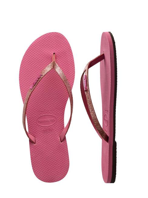 YOU GLITTER Flip-Flops samtige Rose - Damenschuhe