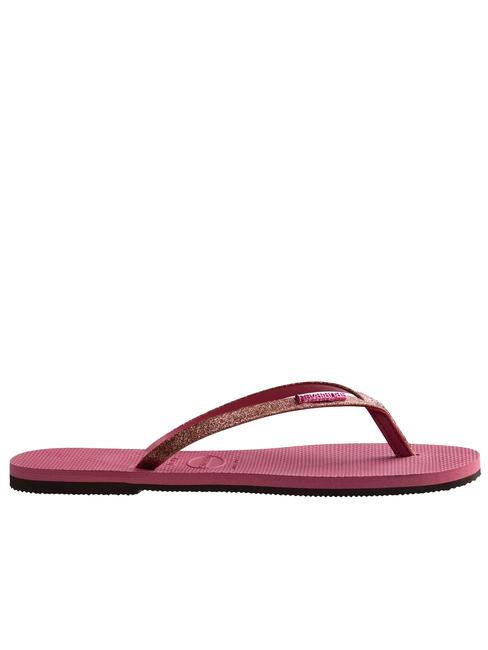 YOU GLITTER Flip-Flops samtige Rose - Damenschuhe