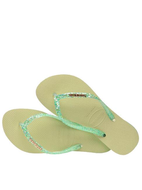 SLIM GLITTER FLOURISH Flip-Flops aus Gummi grüner Garten - Damenschuhe