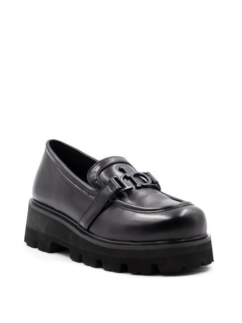 RB LOGO Plateau-Loafer Schwarz - Damenschuhe
