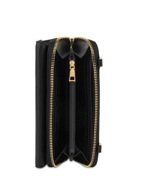 GRAINED Schulter-Clutch-Geldb&ouml;rse Schwarz - Brieftaschen Damen