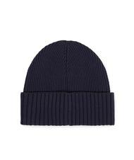 TOMMY HILFIGER MONOTYPE BEANIE M&uuml;tze aus Baumwolle und Wolle Raum blau - M&uuml;tzen/H&uuml;te - 2