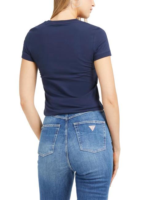 MINI TRIANGLE Schmal geschnittenes T-Shirt blau geschw&auml;rzt - T-Shirts und Tops f&uuml;r Damen