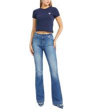 GUESS MINI TRIANGLE Schmal geschnittenes T-Shirt blau geschw&auml;rzt - T-Shirts und Tops f&uuml;r Damen - 3