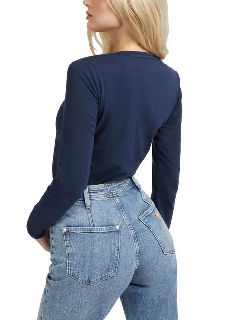 ICON T-Shirt mit Pailletten blau geschw&auml;rzt - T-Shirts und Tops f&uuml;r Damen