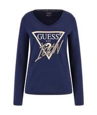GUESS ICON T-Shirt mit Pailletten blau geschw&auml;rzt - T-Shirts und Tops f&uuml;r Damen - 3