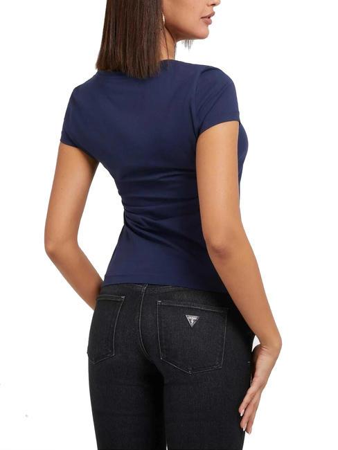 SCRIPT T-Shirt mit glitzerndem Schriftzug blau geschw&auml;rzt - T-Shirts und Tops f&uuml;r Damen