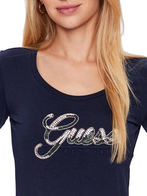 SCRIPT T-Shirt mit Pailletten blau geschw&auml;rzt - T-Shirts und Tops f&uuml;r Damen