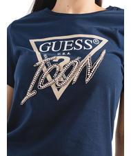 GUESS ICON T-Shirt mit Pailletten blau geschw&auml;rzt - T-Shirts und Tops f&uuml;r Damen - 3