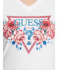 GUESS ROSES TRIANGLE T-Shirt mit Rosendruck purwei&szlig; - T-Shirts und Tops f&uuml;r Damen - 3