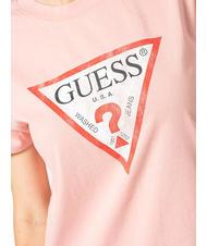 GUESS CLASSIC FIT LOGO T-Shirt mit Logo glattes Rosa - T-Shirts und Tops f&uuml;r Damen - 3