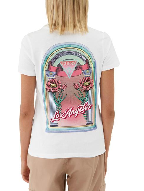 LOS ANGELES T-Shirt mit Aufdruck auf der R&uuml;ckseite Bl&uuml;ten wei&szlig; - T-Shirts und Tops f&uuml;r Damen