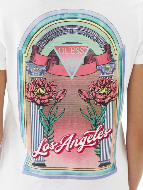 LOS ANGELES T-Shirt mit Aufdruck auf der R&uuml;ckseite Bl&uuml;ten wei&szlig; - T-Shirts und Tops f&uuml;r Damen