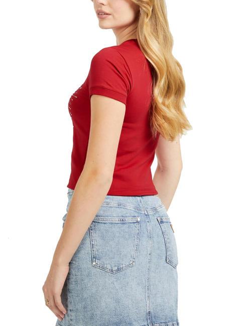 STAR TRIANGLE T-Shirt mit Nieten Chili rot - T-Shirts und Tops f&uuml;r Damen