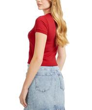 GUESS STAR TRIANGLE T-Shirt mit Nieten Chili rot - T-Shirts und Tops f&uuml;r Damen - 2