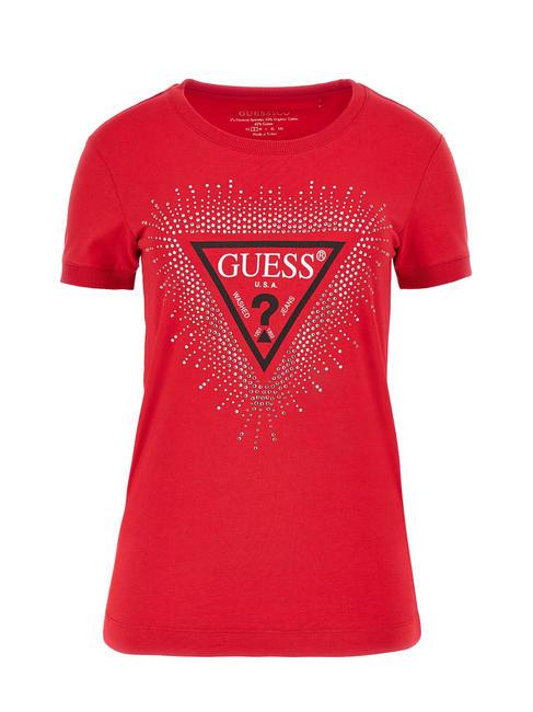 STAR TRIANGLE T-Shirt mit Nieten Chili rot - T-Shirts und Tops f&uuml;r Damen