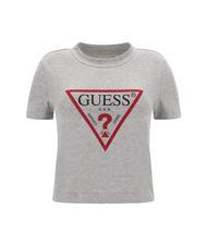 GUESS TRIANGLE STRASS T-Shirt mit Nieten hellmeliert grau m - T-Shirts und Tops f&uuml;r Damen - 4