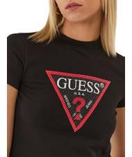 GUESS TRIANGLE STRASS T-Shirt mit Nieten jetbla - T-Shirts und Tops f&uuml;r Damen - 3