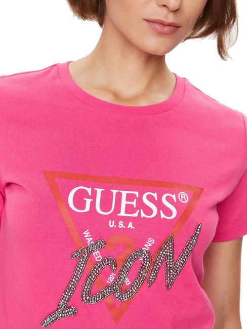 ICON T-Shirt mit Nieten rosa Punsch - T-Shirts und Tops f&uuml;r Damen