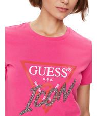 GUESS ICON T-Shirt mit Nieten rosa Punsch - T-Shirts und Tops f&uuml;r Damen - 3