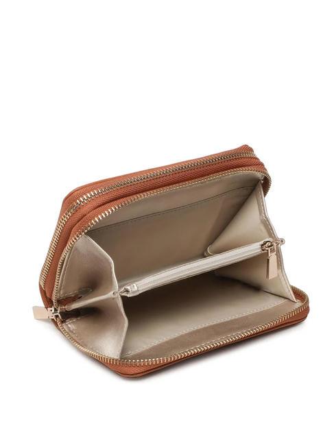 MERIDIAN Geldb&ouml;rse mit umlaufendem Rei&szlig;verschluss COGNAC - Brieftaschen Damen