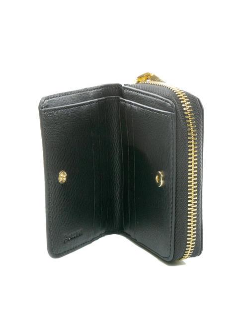 GRAINED Kleine Geldb&ouml;rse mit umlaufendem Rei&szlig;verschluss Schwarz - Brieftaschen Damen