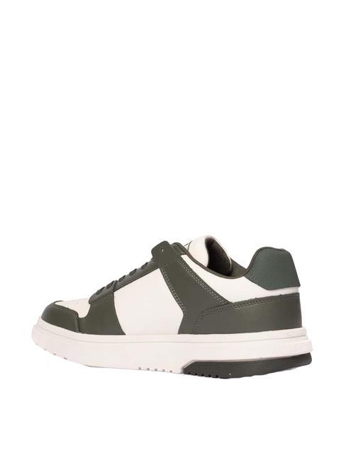 TOMMY JEANS Leather Cupsole Ledersneaker Zinngr&uuml;n/Ecru - Herrenschuhe