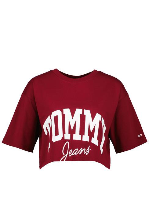 TOMMY JEANS New Varsity Baumwoll t-shirt Rot - T-Shirts und Tops f&uuml;r Damen