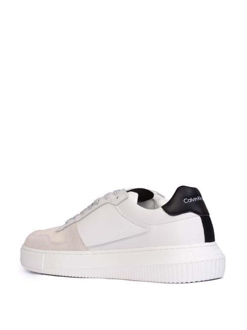 CK JEANS CHUNKY Ledersneaker leuchtendes Wei&szlig;/Cremewei&szlig;/Austernfarben - Herrenschuhe