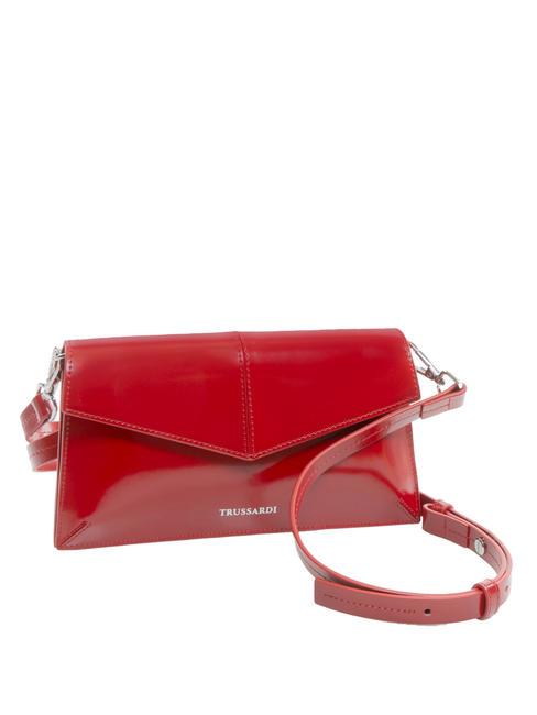 SALIS Clutch aus gl&auml;nzendem Leder Kirsche - Brieftaschen Damen