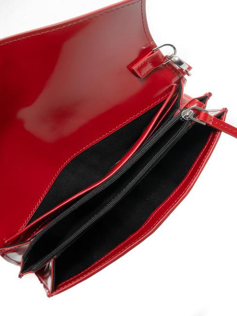 SALIS Clutch aus gl&auml;nzendem Leder Kirsche - Brieftaschen Damen