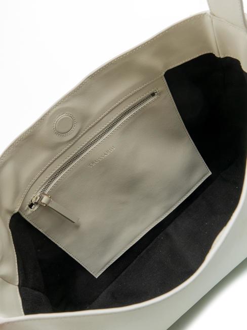 OBELIA Umhängetasche aus recyceltem Leder cremefarben - Damentaschen