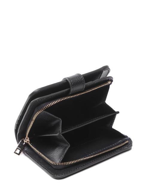 CAMELIA COMPACT Kleine Geldbörse aus Leder Schwarz - Brieftaschen Damen